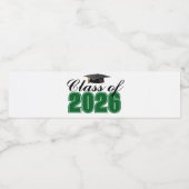 Groene klas van 2026 diploma-uitreikingsfeest waterfles etiket (Enkel label)