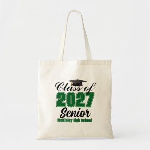 Groene Klas van 2027 Senior Aangepaste Middelbare Tote Bag
