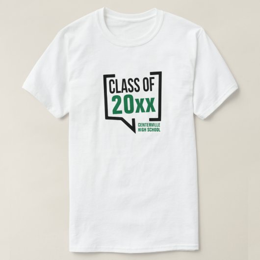 Groene klasse: Spraakbubbel T-shirt (Design voorkant)