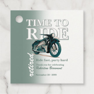 Groene Klassieke Motorfiets Tijd om te Rijden Pens Bedankjes Labels