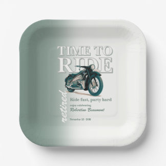 Groene Klassieke Motorfiets Tijd om te Rijden Pens Papieren Bordje