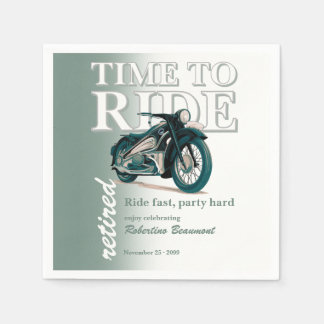 Groene Klassieke Motorfiets Tijd om te Rijden Pens Servet