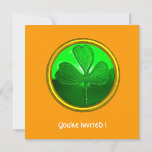 GROENE KLAVER EDELSTEEN, ST. PATRICK'S DAY FEESTJE KAART