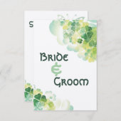 Groene klaver en vlinder hoeken Save the Date Kaart (Voorkant / Achterkant)