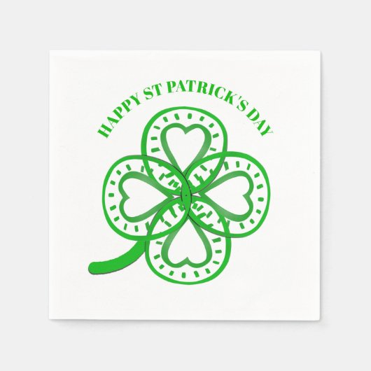 Groene Klaver Hart St Patrick's Day Papier N Servet (Voorkant)