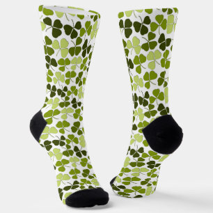 Groene klaver in diverse tinten sokken