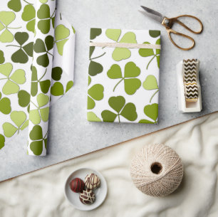 Groene klaver in verschillende tinten cadeaupapier