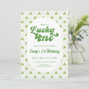 Groene Klaver Lucky One Eerste Verjaardag Kaart