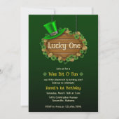 Groene Klaver Lucky One St Patrick's 1e verjaardag Kaart (Voorkant)