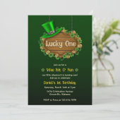 Groene Klaver Lucky One St Patrick's 1e verjaardag Kaart (Staand voorkant)