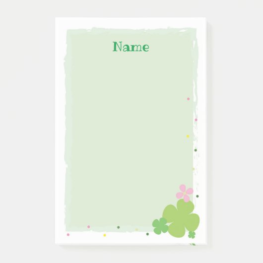 Groene Klaver Post it Notes Stationery (Voorkant)