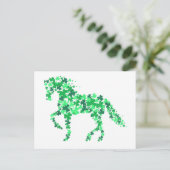 Groene klaver Shamrock Horse St. Patrick's Day Briefkaart (Staand voorkant)