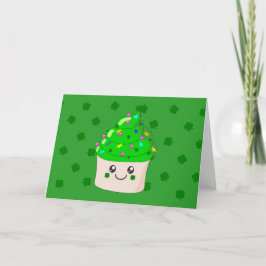Groene Klaver St Patricks Day Schattigee Cupcake Kaart