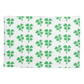 Groene klaverbladeren patroon op wit kussensloop (Achterkant)