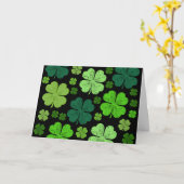 Groene Klavers, Geluks Klavers, St. Patrick's Dag Kaart (Gele Bloem)