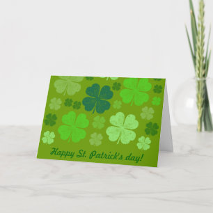 Groene Klavers, Geluks Klavers, St. Patrick's Dag Kaart