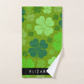 Groene Klavers, Lucky Clovers, Jouw naam Bad Handdoek (Handdoek)