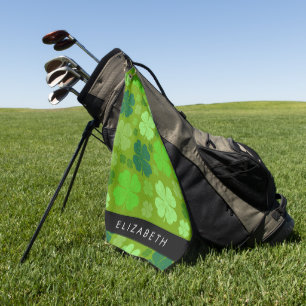 Groene Klavers, Lucky Clovers, Jouw naam Golfhanddoek