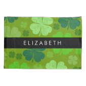 Groene Klavers, Lucky Clovers, Jouw naam Kussensloop (Achterkant)