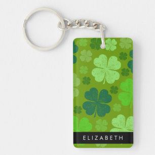 Groene Klavers, Lucky Clovers, Jouw naam Sleutelhanger