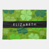 Groene Klavers, Lucky Clovers, Jouw naam Theedoek (Horizontaal)