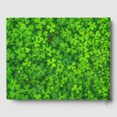 Groene Klavers met FAUX Goudfolie Lijst Bruiloft Gastenboek (Achterkant)