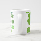 Groene Klavers, Saint Patrick's Day, Jouw naam Extra Grote Mok (Achterkant)