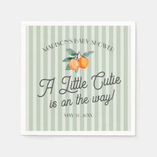 Groene kleine cutie op de weg citrus Baby shower Servet