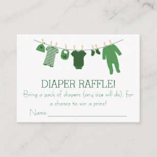 Groene Kleine Kleding Luier Raffle Tickets Informatiekaartje