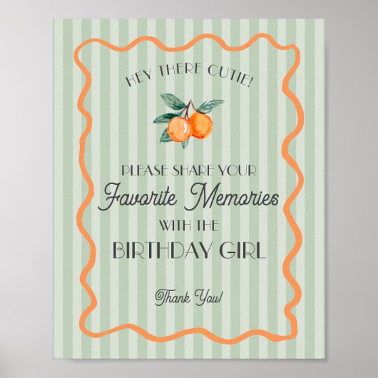 Groene Kleine Moppie Citrus Favoriete Herinnering Poster (Voorkant)