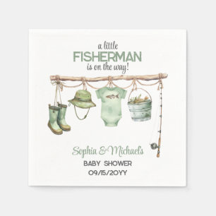 Groene Kleine Visser Baby Shower Servet