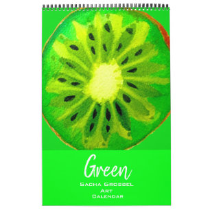 Groene kleur aquarel kunst kalender Sacha Grossel