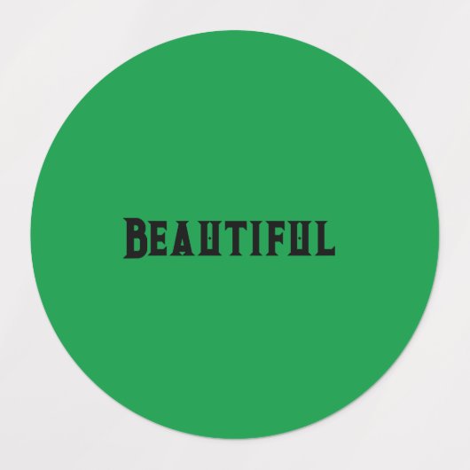 Groene kleur met zwarte tekst Medium Circle Labels (Design 1)