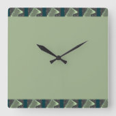 Groene kleur vierkante klok (Voorkant)