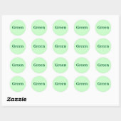 Groene kleur Woord op lichtgroene Stickers (Vel)