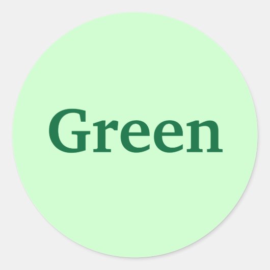 Groene kleur Woord op lichtgroene Stickers (Voorkant)