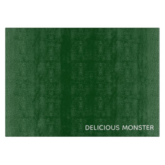 Groene kleurnaam van Delicious Monster Snijplank (Voorkant)