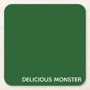 Groene kleurnaam van Delicious Monster Vierkante Kartonnen Onderzetter