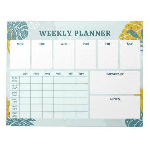 Groene kleurrijke weekse paner weg notitieblok