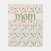  Groene Kleurrijke Wildflower Pattern Mam Fleece Deken (Voorkant)