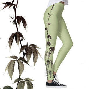Groene klimop fotografisch lichtgroen leggings