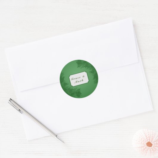 Groene klimop    ronde sticker (Envelop)