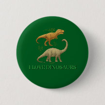Groene knop - Ik hou van dinosauriërs