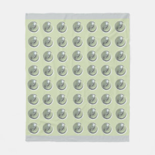 Groene knop op groen patroon fleece deken