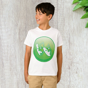 Groene Komedie en Tragedie Drama Maskers T-shirt