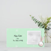 Groene Konijn Pasen Fotokaarten Feestdagenkaart (Staand voorkant)