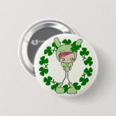 groene konijn ronde button 5,7 cm (Voorkant /achterkant)