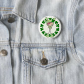 groene konijn ronde button 5,7 cm (In situ)