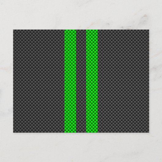 Groene koolstofvezel, racestrepen briefkaart (Voorkant)