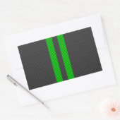Groene koolstofvezel, racestrepen rechthoekige sticker (Envelop)